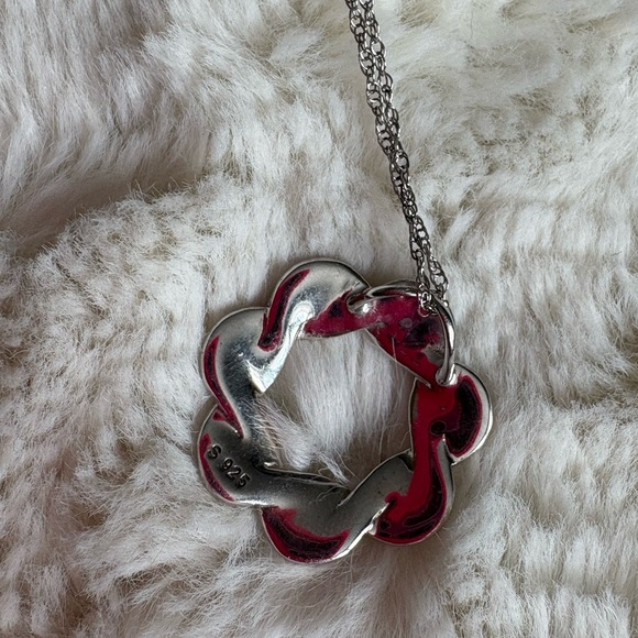 Australian Crystal Necklace 925 Sterling Silver 18” Chain - Picture 5 of 6